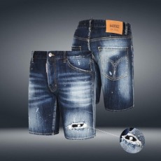 DSQUARED2 디스퀘어드 25 SS 화이트 페인팅 브라운 패치진  1/2 숏팬츠