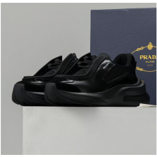 PRADA 프라다 바이크 패브릭 스웨이드 엘리먼츠 브러쉬드 레더 스니커즈