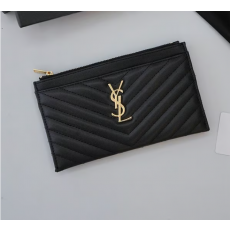 SAINT LAURENT 생로랑 YSL 그랑 드 뿌드르 퀄팅 레더 지퍼 파우치