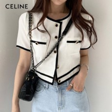 CELINE 셀린느 미드나잇 크롭 린넨 반팔