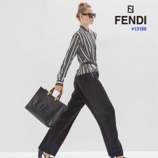 FENDI 펜디 선샤인 블랙 레더 쇼퍼 백