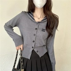 MIUMIU 미우미우 그레이 세일러 니트 가디건