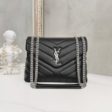 YVES SAINT LAURENT 입생로랑 모노그램 루루백 스몰 블랙 은장