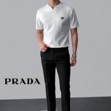 PRADA 프라다 분또 V넥 반팔티셔츠