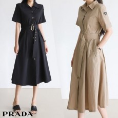 PRADA 프라다 Nylon belt long dress
