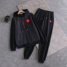 MONCLER 몽끌레어 레드와펜 로고 후드 트레이닝 조거세트