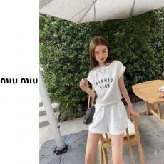 MIUMIU 미우미우 발포 레터링 탑 팬츠 세트