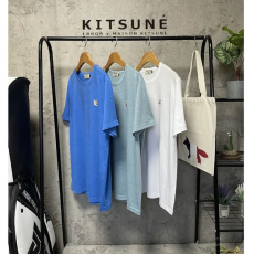 MAISON KITSUNE 메종키츠네 브라운 폭스헤드 라운드 반팔티