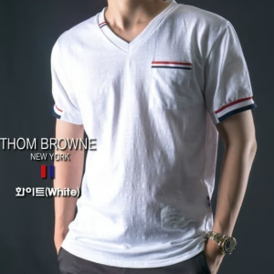 THOM BROWNE 톰브라운 엣지 브이넥 T-Shirt