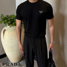 PRADA 프라다 머슬핏 텐셀 라운드 반팔