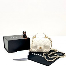 CHANEL 샤넬 탑핸들 체인 플랩 코인 지갑 풀박