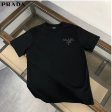 PRADA 프라다 3D로고 코튼 라운드 반팔 티