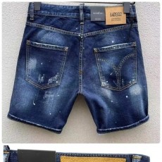 DSQUARED2 디스퀘어드2 화이트페인팅 브라운패치진 1/2 쇼츠팬츠