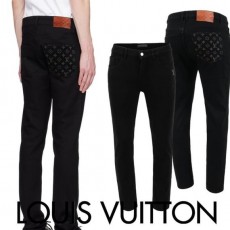 LOUIS VUITTON 루이비통 모노 포켓 블랙 슬림진