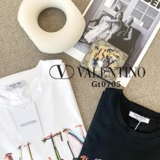 VALENTINO 발렌티노 레터링 이니셜 실켓티셔츠