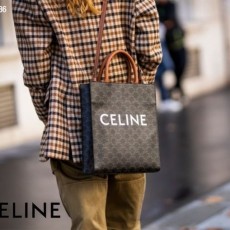 CELINE 셀린느 스몰 버티컬 카바스 트리옹프 카프스킨 캔버스백