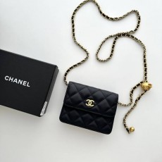 CHANEL 샤넬  체인 램스킨 골드 메탈 미니백