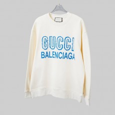 GUCCI X BALENCIAGA 구찌X발렌시아가 블루 페인팅 로고 스터치 맨투맨