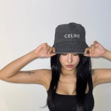 CELINE 셀린느  빈티지 데님 로고 버킷햇