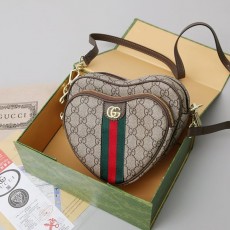 GUCCI 구찌 인트로킹 G 미니 하트 숄더백