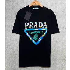 PRADA 프라다 컬러풀 핸드페인팅 그래피티 로고 반팔티