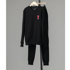 AMI 아미 스몰 하트로고 맨투맨 조거 셋