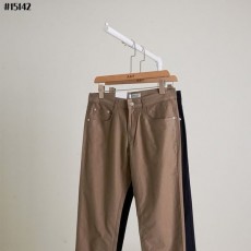 BRUNELLO CUCINELLI 브루넬로쿠치넬리 BC 자수 로고 옥스퍼드 핀턱 코튼 팬츠