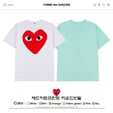 COMME DES GARCONS 꼼데가르송 레드하트프린트 오버핏 라운드반팔