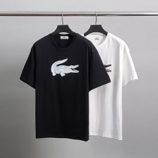 LACOSTE 라코스테 흑백 프린팅 코튼 반팔티