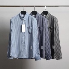 THOM BROWNE 톰브라운 린넨 세로줄 셔츠