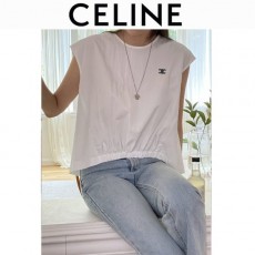 CELINE 셀린느  슬리브리스 셔링 라운드