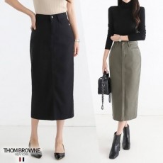 THOM BROWNE 톰브라운 Cotton high waist long skirt