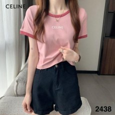 CELINE 셀린느 무지 배색 크롭티셔츠