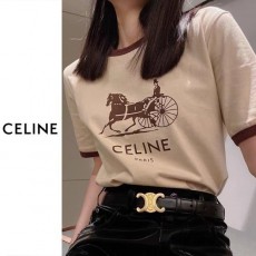 CELINE 셀린느 배색 마차 반팔티셔츠