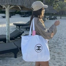 CHANEL 샤넬 CC로고 빅 캔버스 에코백