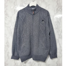 AMI 아미 블랙패치 기모 멀티 꽈배기 니트