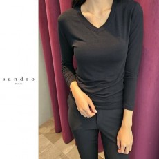 SANDRO 산드로 베이 텐셀 브이넥티