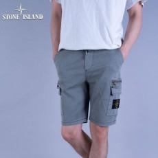 STONEISLAND 스톤아일랜드 워싱 지퍼 카고 숏팬츠