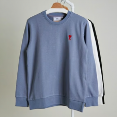 AMI 아미 스몰 하트 로고 클래식 코튼 맨투맨 티셔츠