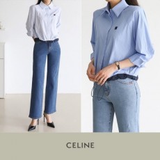 CELINE 셀린느 SHORT SLEEVE STRIPE STRING BLOUSE