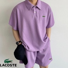 LACOSTE 라코스테 와플 카라 반팔 반바지 트레이닝 셋업