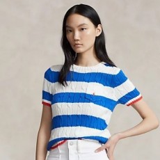 POLO 폴로 P. 케이블 3도 스트라이프 니트