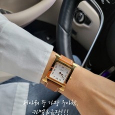 HERMES 에르메스 아워 스몰 카멜(엡솜) 스트랩 & 금장(골드스틸)