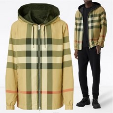 스트레턴체크 후드 자켓 아카이베이지(양면)