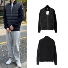 다운판넬지퍼코튼블랜드니트패딩(블랙)