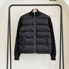 디* 남성 오블리크 프론트 구스다운 니트패딩 자켓