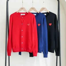 꼼* 빅레드하트 로고 라운드 니트 가디건
