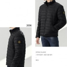 와펜 패치 하이넥 경량 구스패딩 자켓