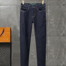 프** 그린 라인 화이트 패치 청바지