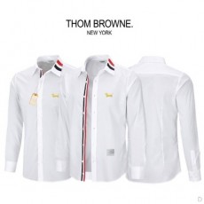 톰* 도그자수 카라 삼색 포인트 면스판 셔츠(D)